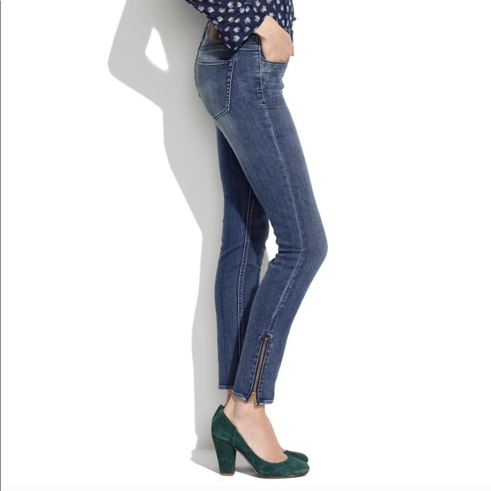 Madewell skinny jeans with zipper detail